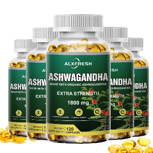 Pure Ashwagandha Root Extract Capsules 1800Mg for Natural Mood, Stress, Focus, Brain, Energy , Sleep Health Support