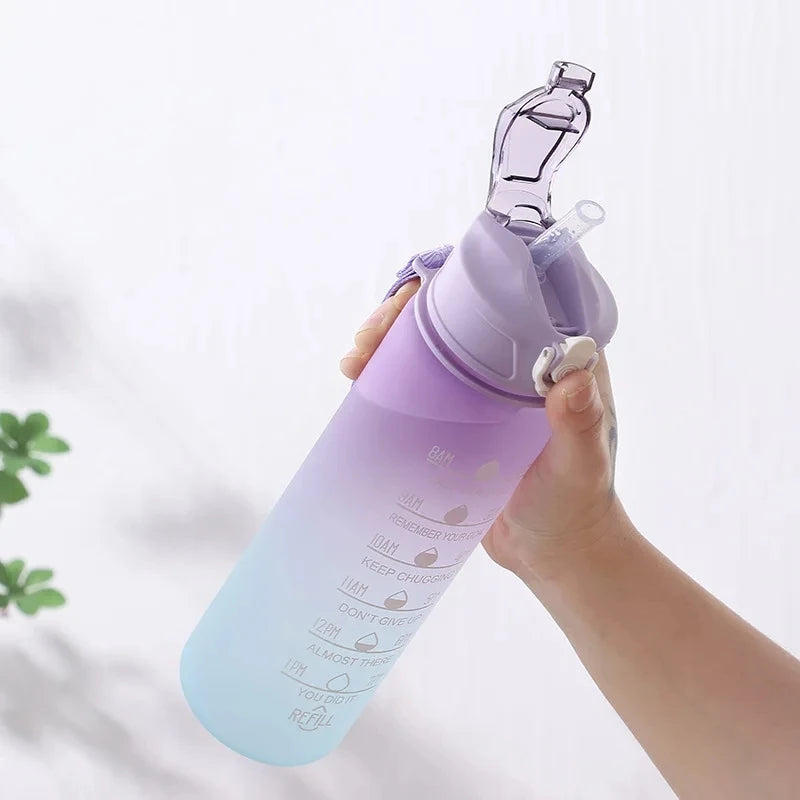 900ML Water Bottle with Straw Sport Water Bottle for Children Bpa-Free Leakproof Drinking Bottles Outdoor Travel